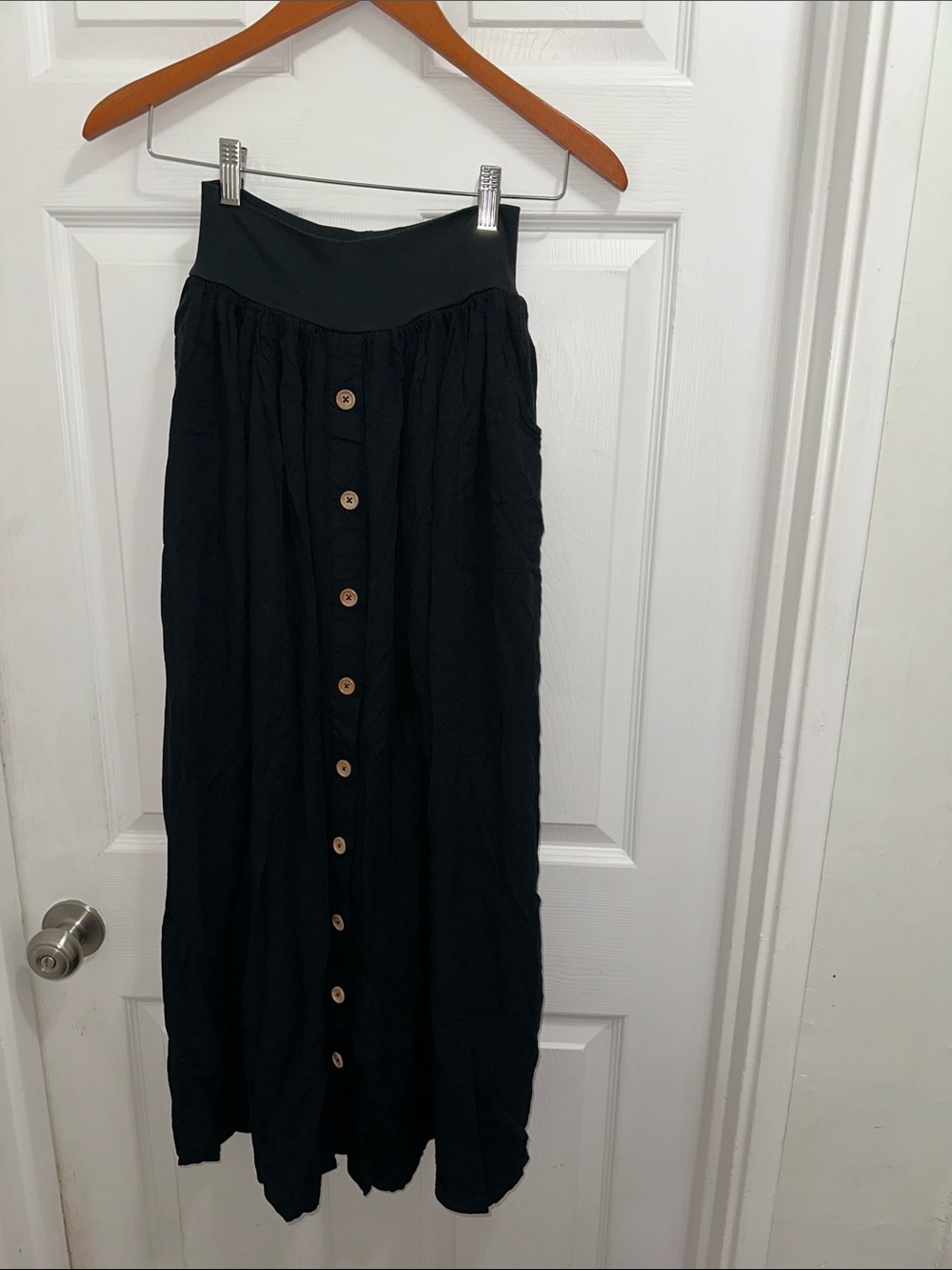 Matilda Jane Black Button-Front Maxi Skirt